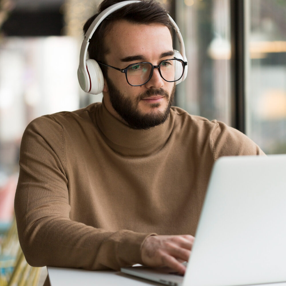 business-man-with-headphone-working